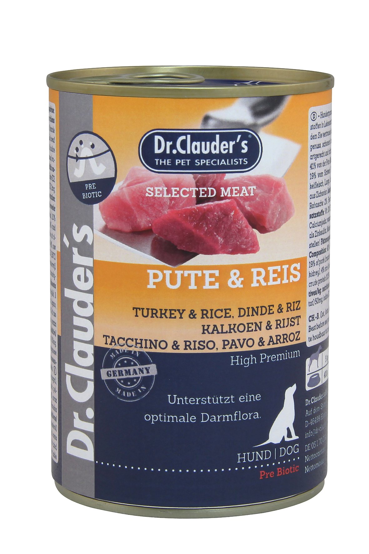 Влажный корм Dr.Clauder’s Selected Meat Turkey & Rice 400 г Индейка и Рис